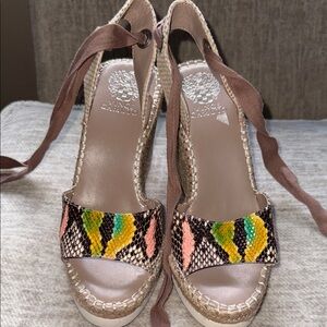 Chic Espadrille Wedge Sandals - Multicolor
